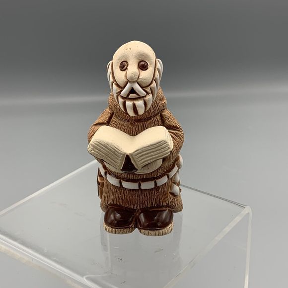 Uruguay Studio Pottery Unhooded Priest Monk Holding Book Bible Religious Signed - Picture 8 of 11